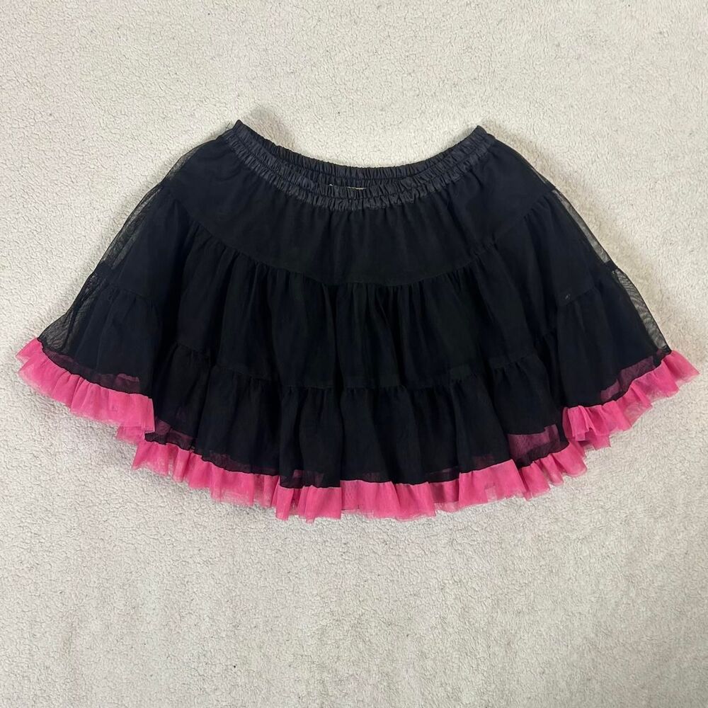Love Bird Scene Emo Black and Pink Tutu Skirt